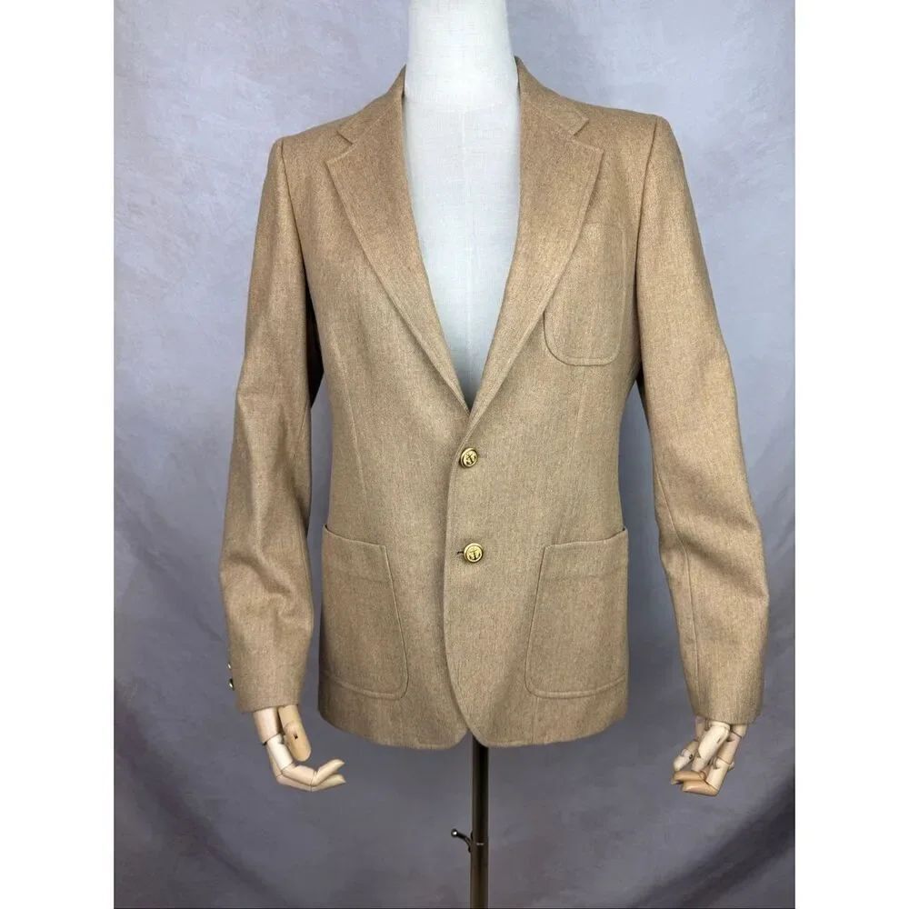Vintage J.G. Hook Tan Sport Coat Blazer 1970s Preppy